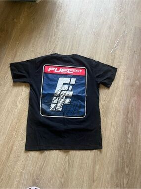 Fuel Fest Black Graphic Tee - Red, Blue, White Logo
